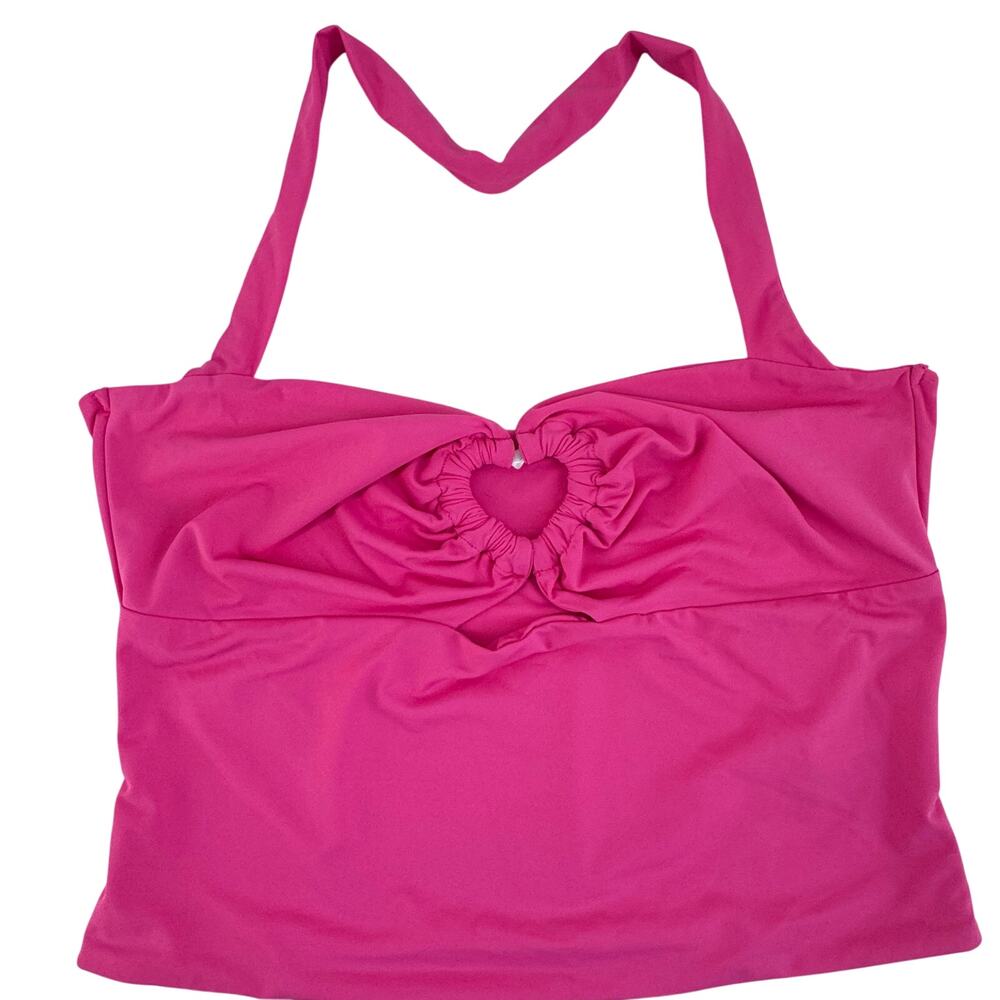 Cider Pink Halter Crop Top Y2K Heart Cutout Ruched Clubwear Top M Polly pocket - Picture 6 of 7